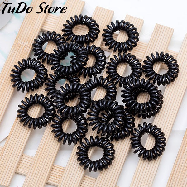 Dây buộc tóc lò xo màu đen P04