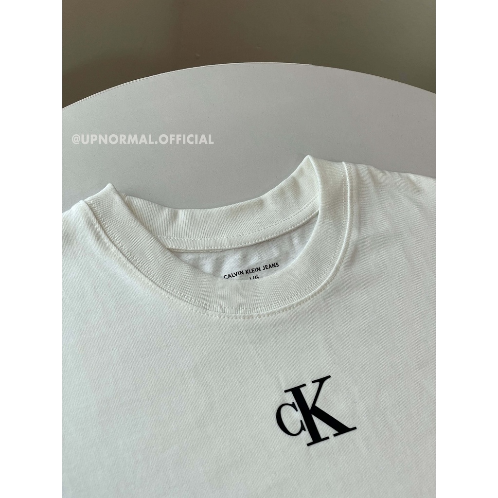 Áo thun CK Mini Logo form rộng tay lỡ unisex cho nam và nữ