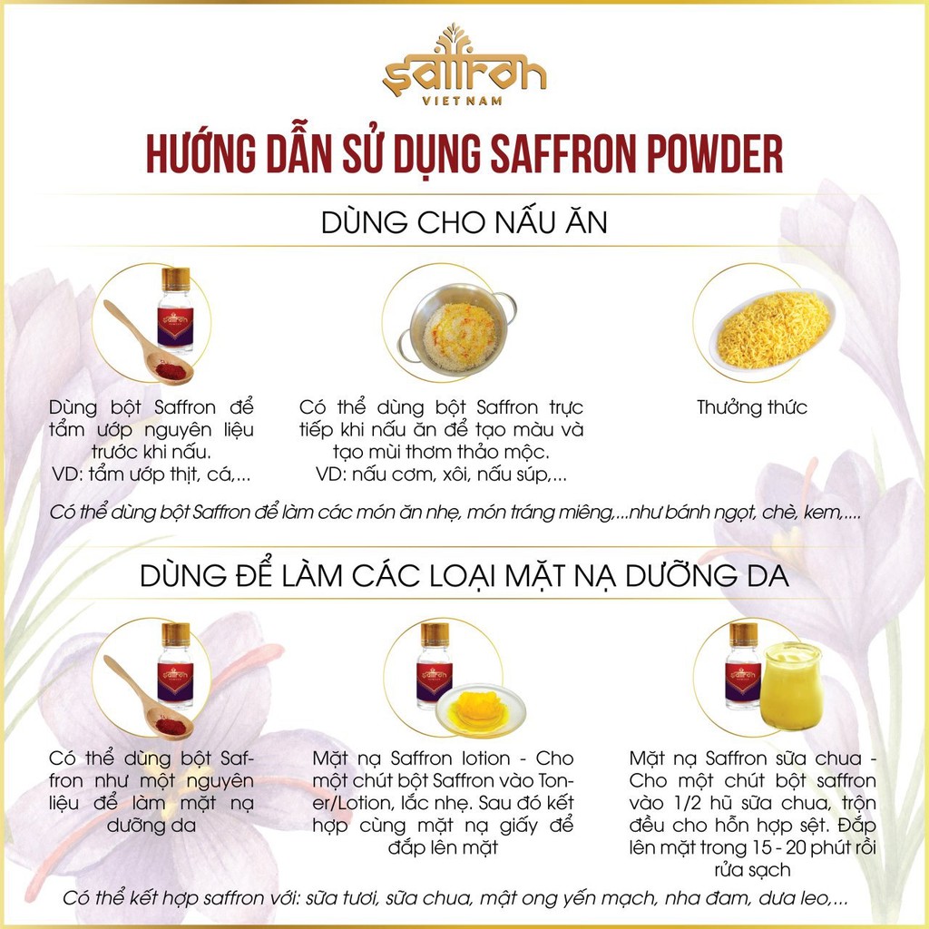 Bột Nhụy Hoa Nghệ Tây SAFFRON BAHRAMAN 1Gr
