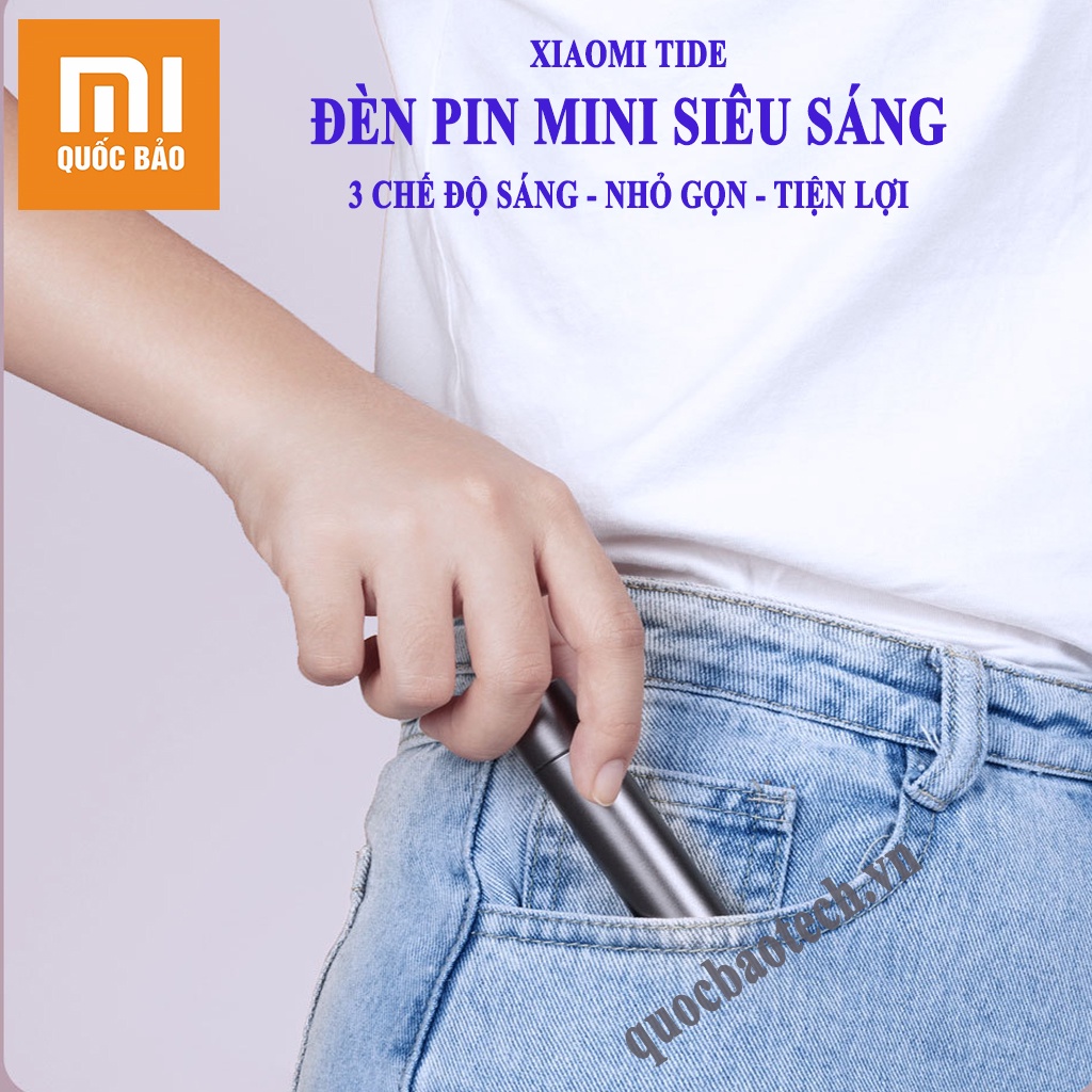 Đèn pin cầm tay mini siêu sáng Xiaomi Tide - Hợp kim nhôm - Gọn nhẹ - Tiện lợi