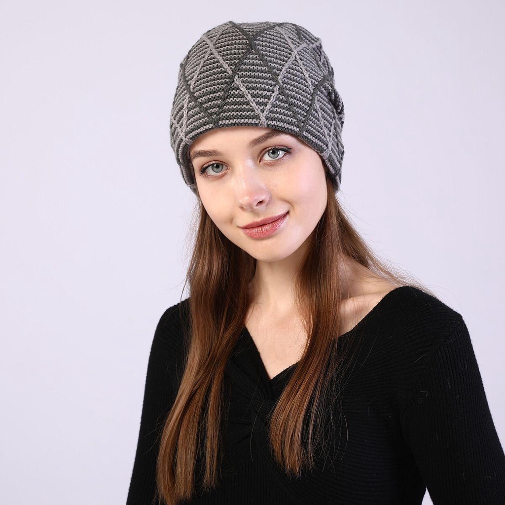 Mũ Beanie Dệt Kim Giữ Ấm Thời Trang Thu Đông