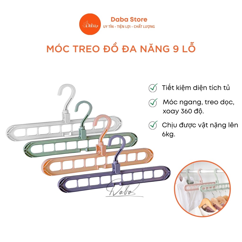 Móc treo quần áo đa năng 9 lỗ tiện lợi