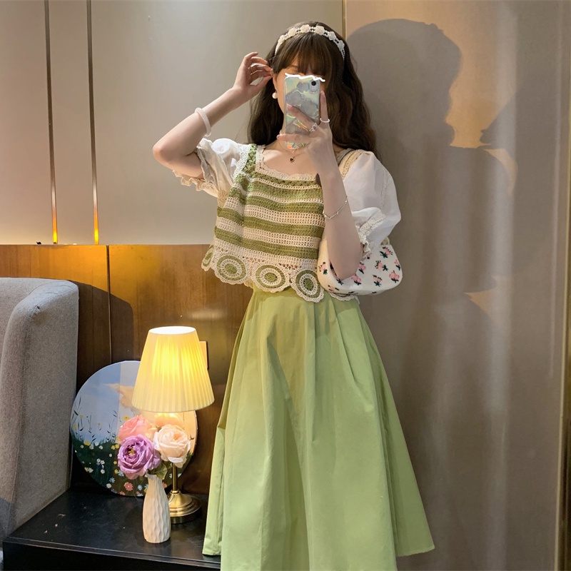 Đầm PERTY cổ vuông phong cách Hàn Quốc thời trang mùa hè ngọt ngào dành cho nữ