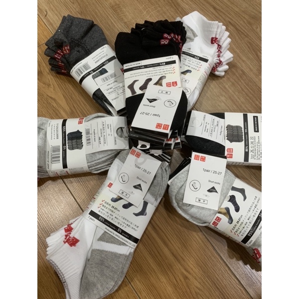Tất Chân Nam Uniqlo Ngắn Cổ Xuất Nhật - Kháng Khuẩn, Khử Mùi - Chất Liệu Siêu Co Dãn, Thoáng Khí, Thông Hơi