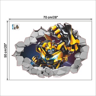 Miếng dán tường hình Bumblebee phá tường , dễ chùi rửa