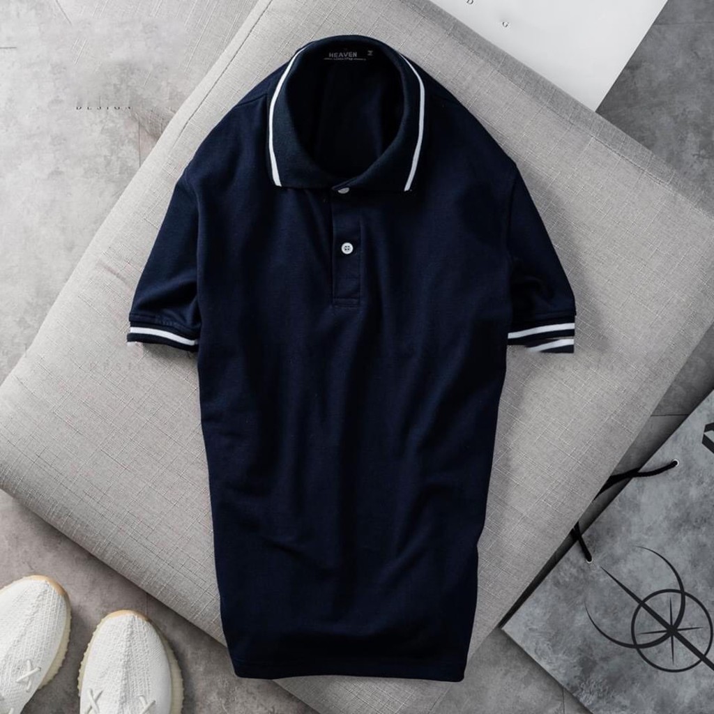 Áo phông nam nữ Polo có cổ phối viền đẹp, vải mềm, co giãn, mặc siêu mát E2 | BigBuy360 - bigbuy360.vn