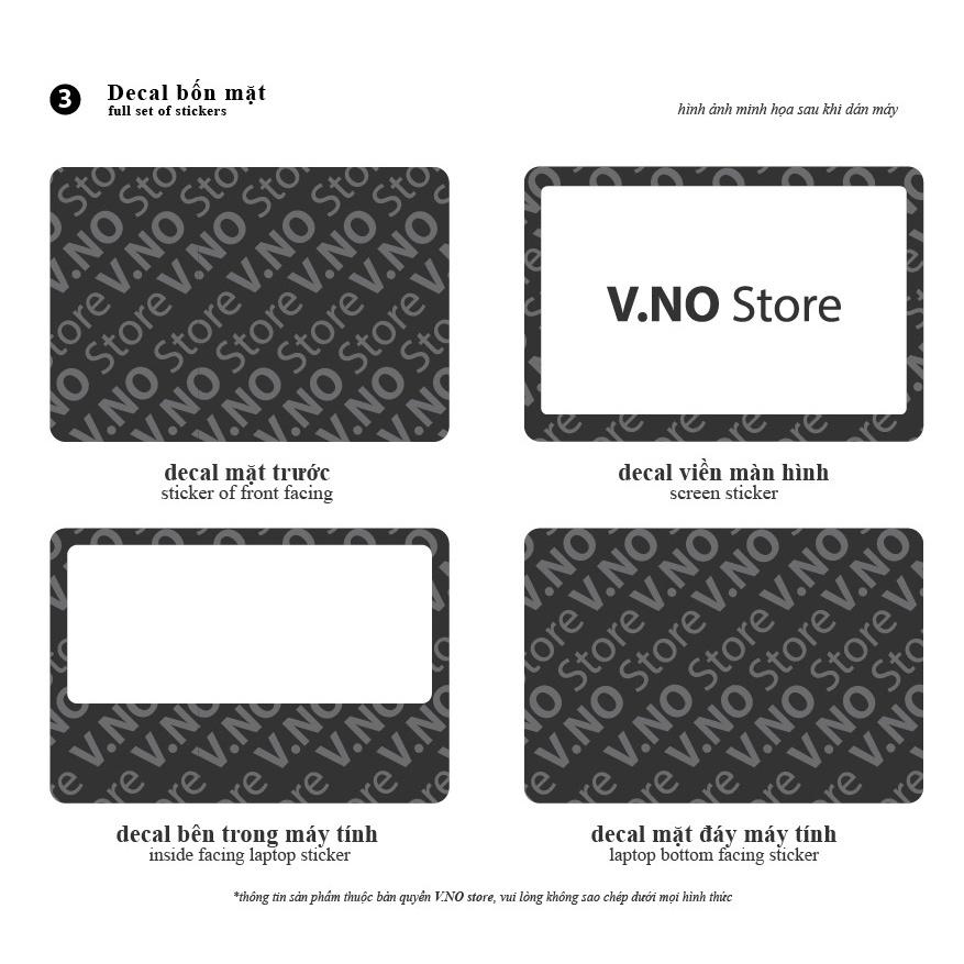 Decal dán Laptop V.NO SKIN - MONKEY cao cấp cho các dòng laptop dell/acer/asus/lenovo/hp/macbook