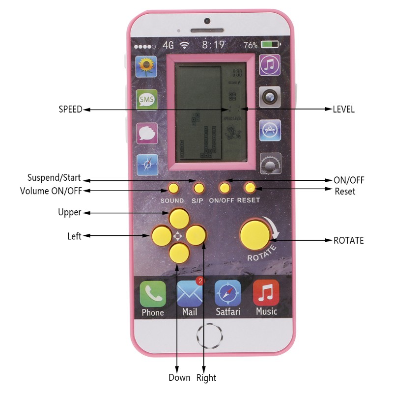 Máy chơi game xếp gạch cầm tay màn hình LCD