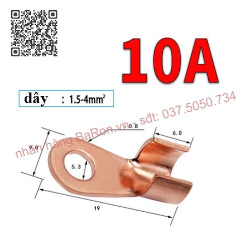Đầu cos đồng 80A dùng nối đầu ắc quy, đầu pin lithium