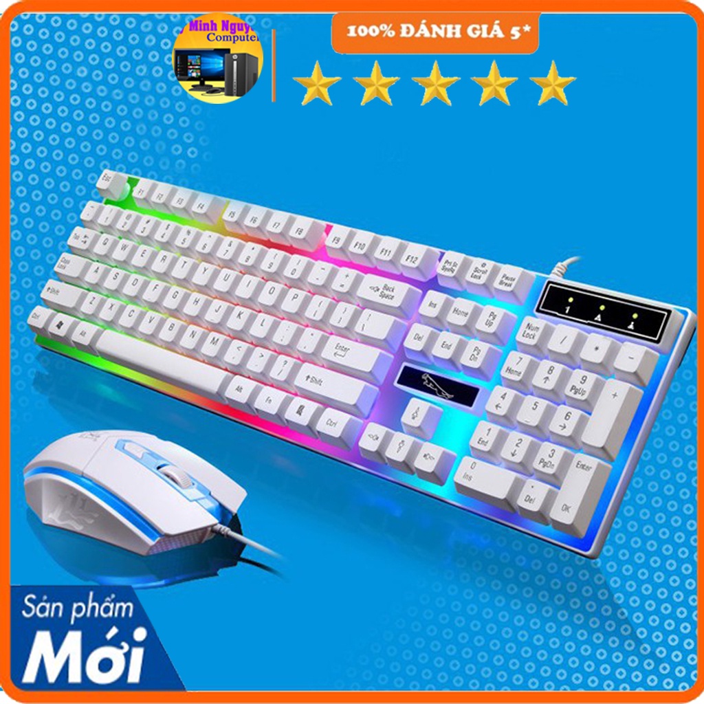 Combo Bàn Phím Kèm Chuột Máy Tính, Bàn Phím Giả Cơ Con Báo G21 Có LED 7 Màu - Thích Hợp Cho Gaming