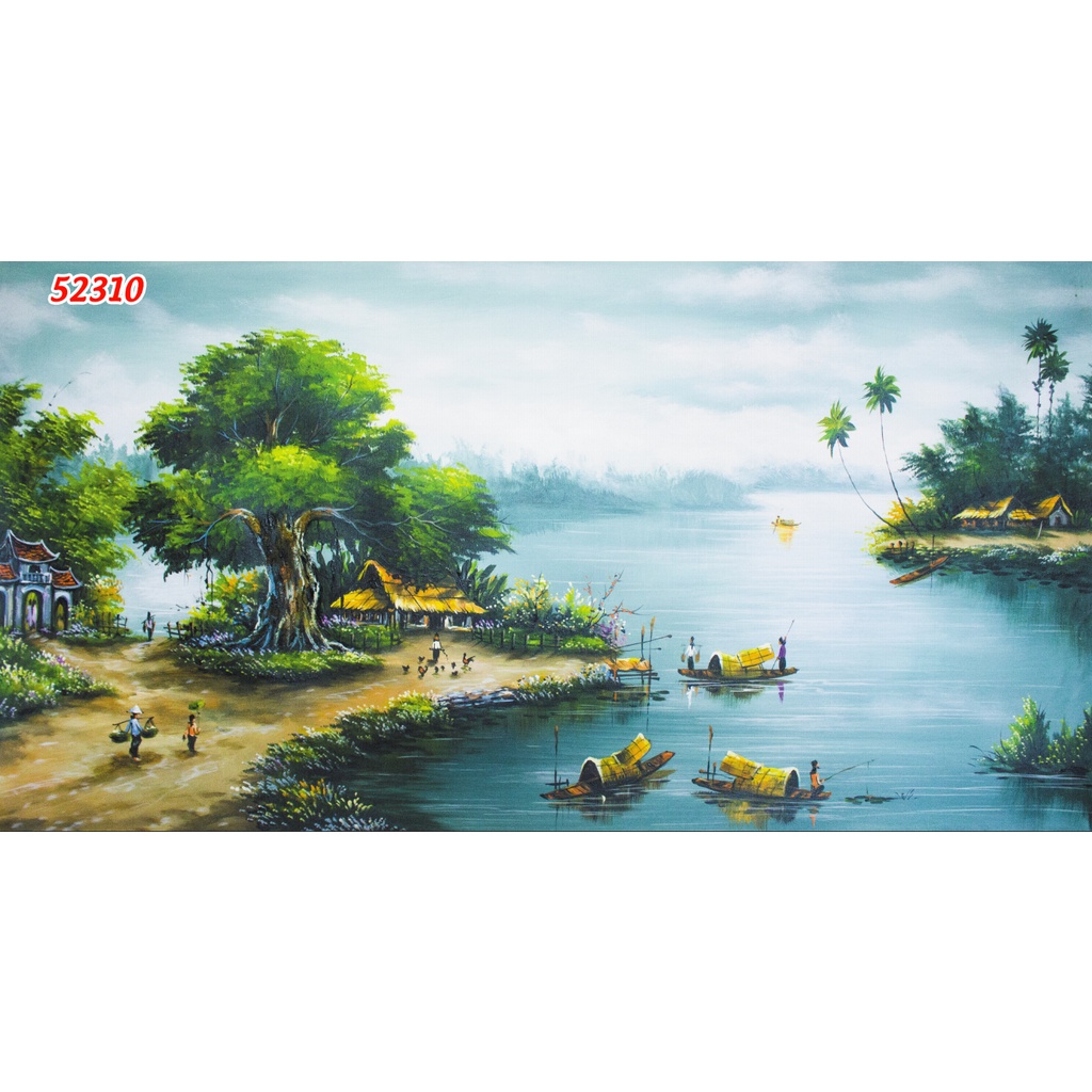 Tranh Dán Tường 3D Đồng Quê Non Xanh Nước Biếc 3D