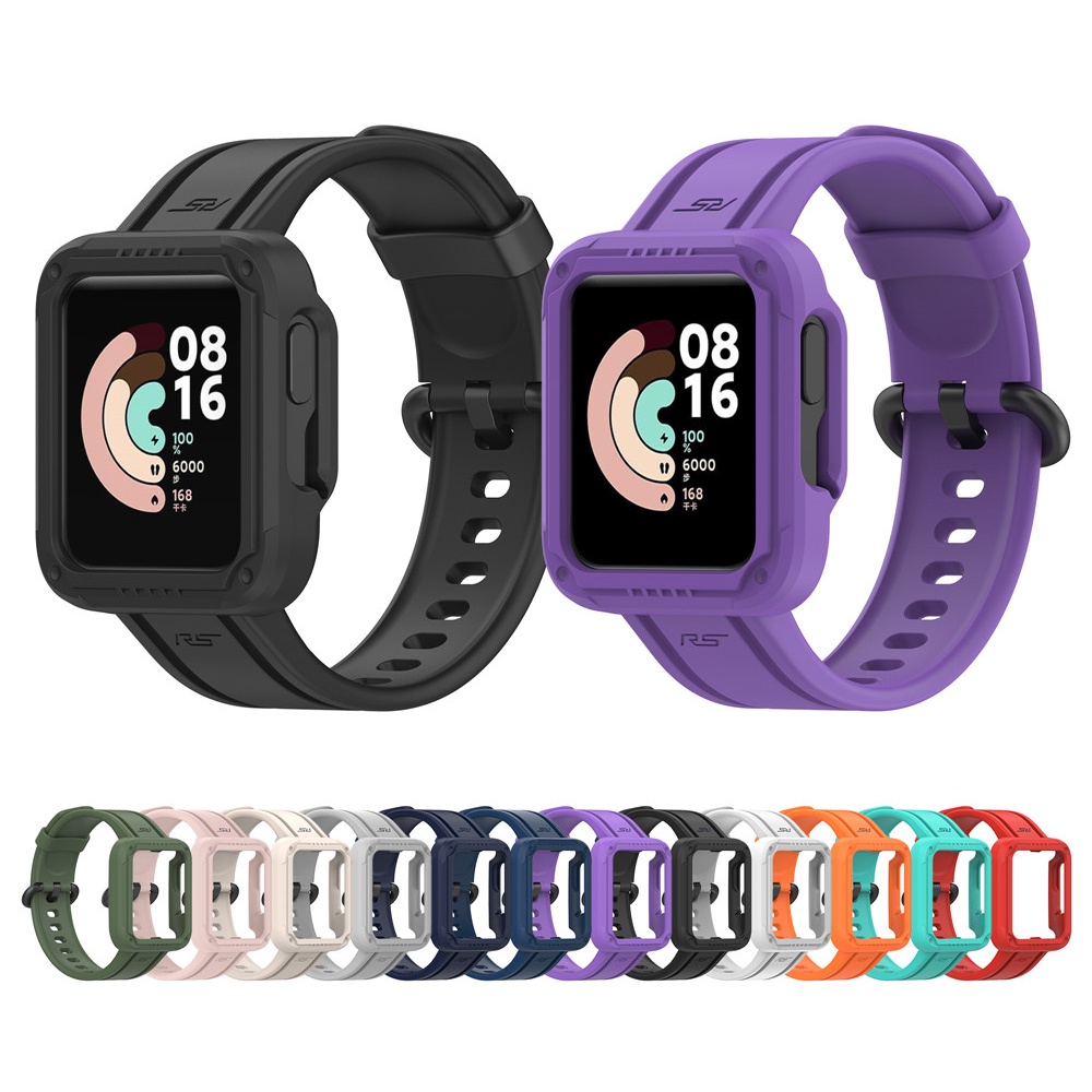 Dây Đeo Silicone Kèm Ốp Bảo Vệ Cho Đồng Hồ Thông Minh Xiaomi Mi Watch Lite / Redmi Watch 2 Lite / Poco Watch