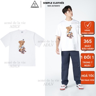 Áo adlv check pants bear short sleeve t-shirt black🔥chính hãng🔥t-shirt - simple sneaker