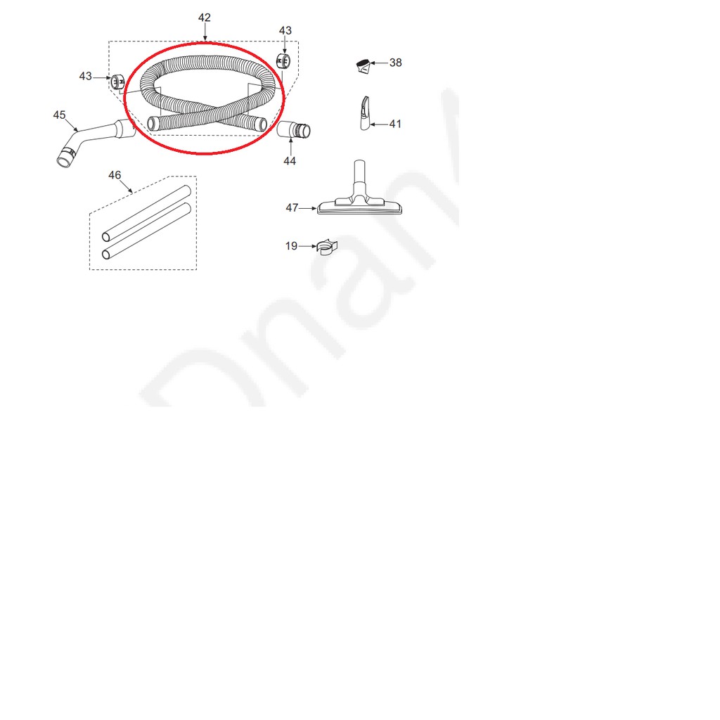 Phụ kiện Ống hút máy hút bụi Panasonic model MC-CG300// MC-CG301// MC-CG302