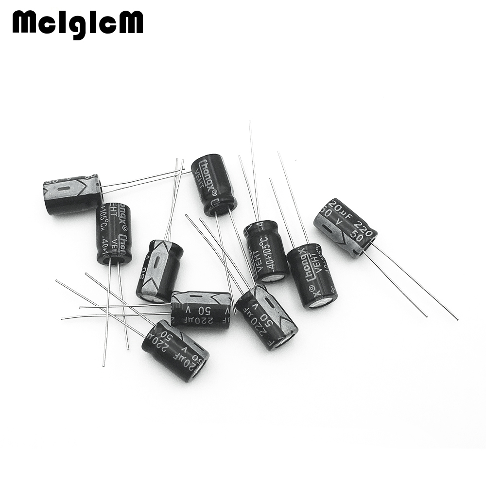 Bộ 50 tụ điện nhôm 220uF 50V 8*12 chuyên dụng tiện lợi