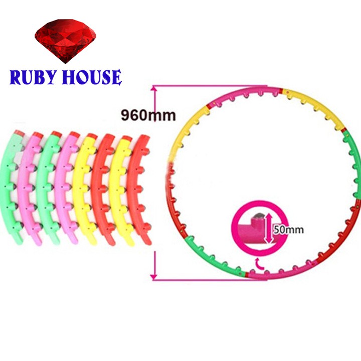 Vòng lắc eo Hula hoop, vòng lắc eo giảm mỡ bụng hiệu quả-Ruby House