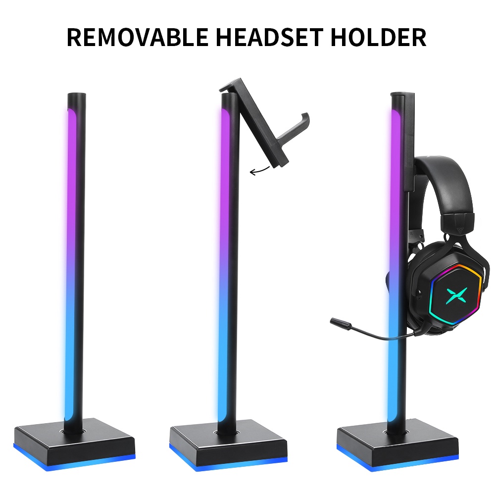 Đèn RGB USB Bluetooth DELUX tạo không khí kèm giá đỡ tai nghe để bàn tiện dụng