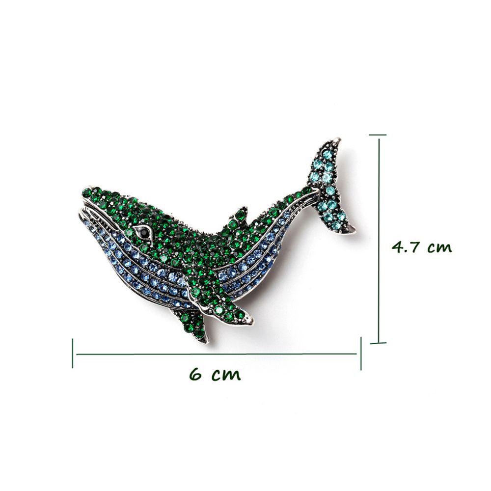 JARRED Trâm Cài Áo Hình Cá Voi Bằng Hợp Kim Đính Đá Phong Cách Hàn Quốc