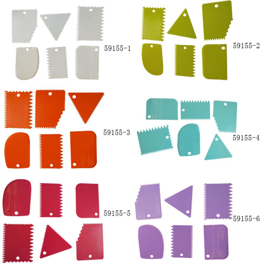 6PCS Đa chức năng Cạnh răng không đều đặn Bộ dụng cụ cạo kem tự làm Bộ dụng cụ làm khuôn bánh