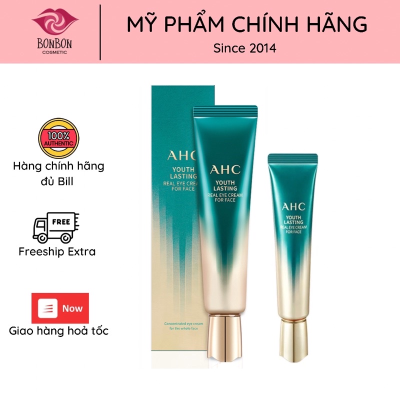 Kem dưỡng mắt AHC Youth Lasting Real Eye Cream For Face phiên bản 2021 minisize và fullsize