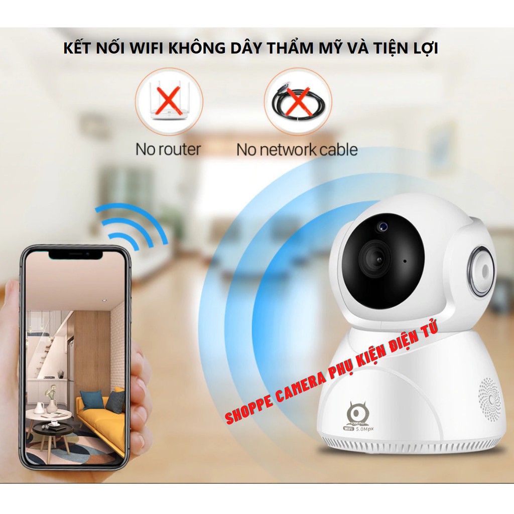 Camera 5.0Mpx V380Pro Q8 Chính Hãng Xoay 360° - Nhận Diện Khuôn Mặt - Xoay theo chuyển động | BigBuy360 - bigbuy360.vn