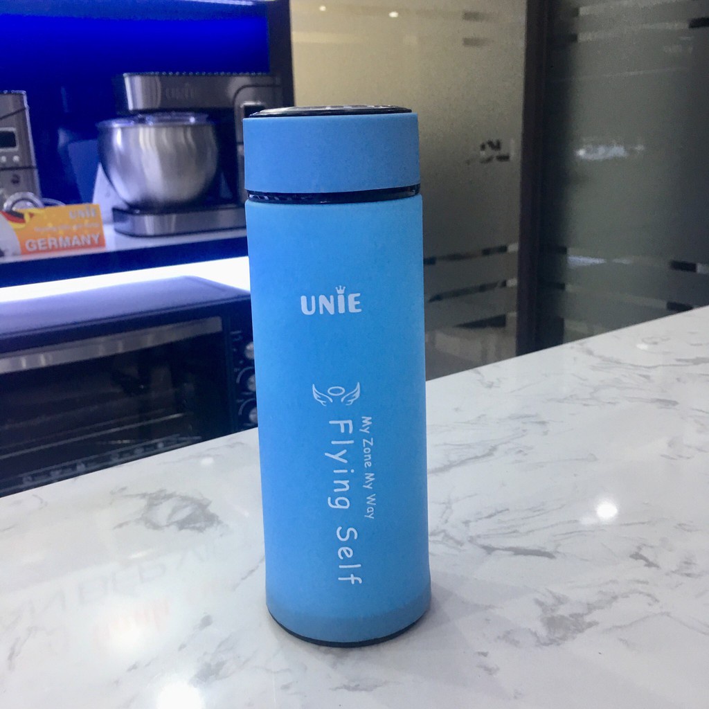 Bình đựng nước giữ nhiệt UNIE UN100 chất liệu thủy tinh bọc nhựa, dung tích 450ml