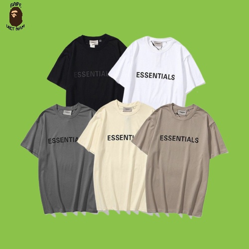 Tee Essentials 3D silicon logo, áo thun FOG logo dập nổi, áo phông FOG, tee Fear of god nhiều màu SS2021