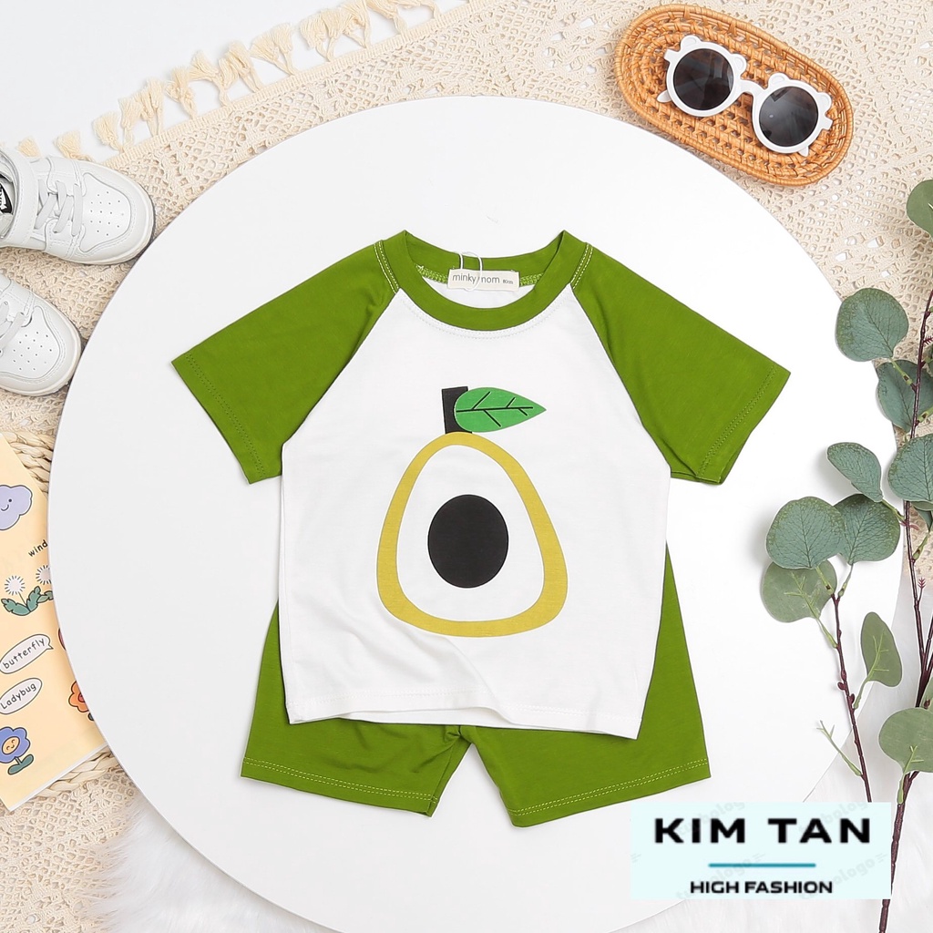 Bộ Cộc Tay MINKY MOM Rau Củ  ⚡FREESHIP⚡ Chất Thun Lạnh Cho Bé Trai, Bé Gái Thoải Mái Thoáng Mát Ngày Hè