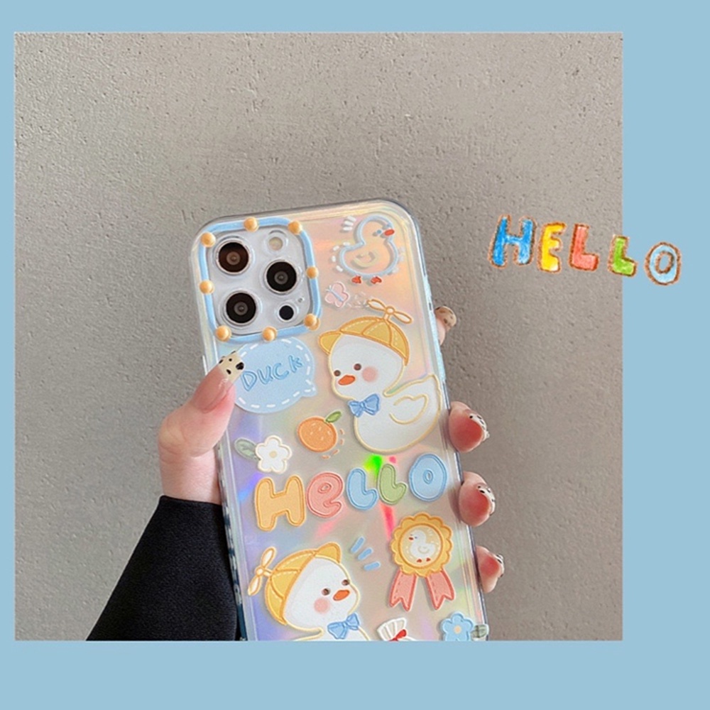 Ốp điện thoại TPU mềm dạng nhám trong suốt hình vịt 3D nhiều màu cho IPhone 11 7Plus 8Plus XR 13 12 Pro Max | BigBuy360 - bigbuy360.vn