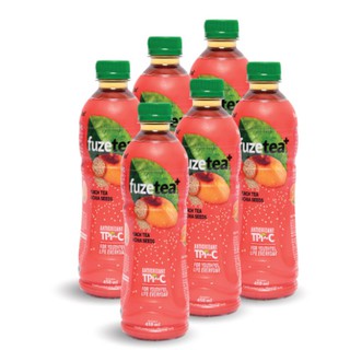 Lốc 6 chai Fuzetea trà đào và hạt chia 450ml