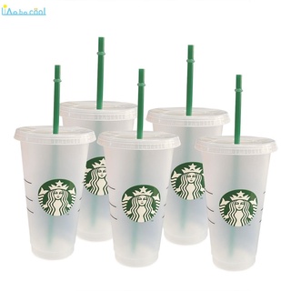 STARBUCKS Ly Nhựa Uống Nước Có Nắp Thay Đổi Màu Sắc Không Bpa Dung Tích 700ml