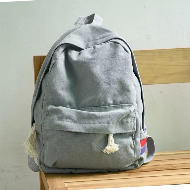 Balo vải bố canvas sọc hông nam nữ unisex ulzzang