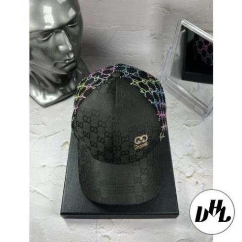 (NEW) Nón kết nam nữ, mũ lưỡi trai GUCCI LỤA 7 MÀU phối Lưới cực đẹp-Đen (Ảnh thật) - GC024