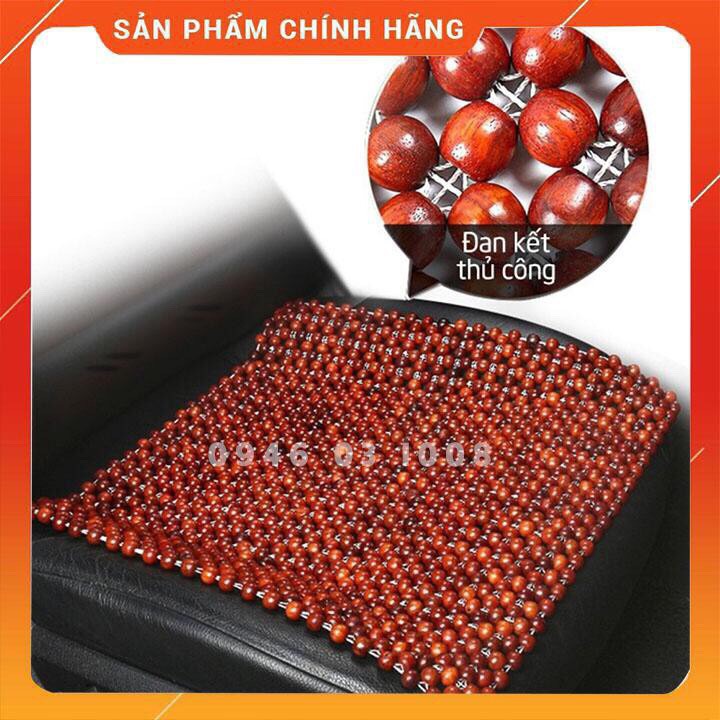 Lót Ghế Văn Phòng 📌FREESHIP📌 Lót Vuông Hạt Gỗ Nhãn Cao Cấp KT 45x45cm hạt 12li