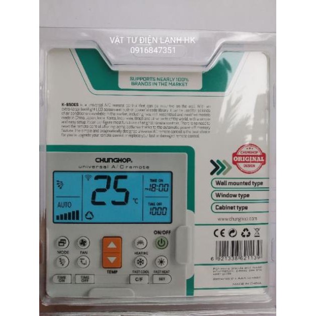 Điều khiển điều hoà đa năng - âm trần và treo tường - remote máy lạnh K-650E