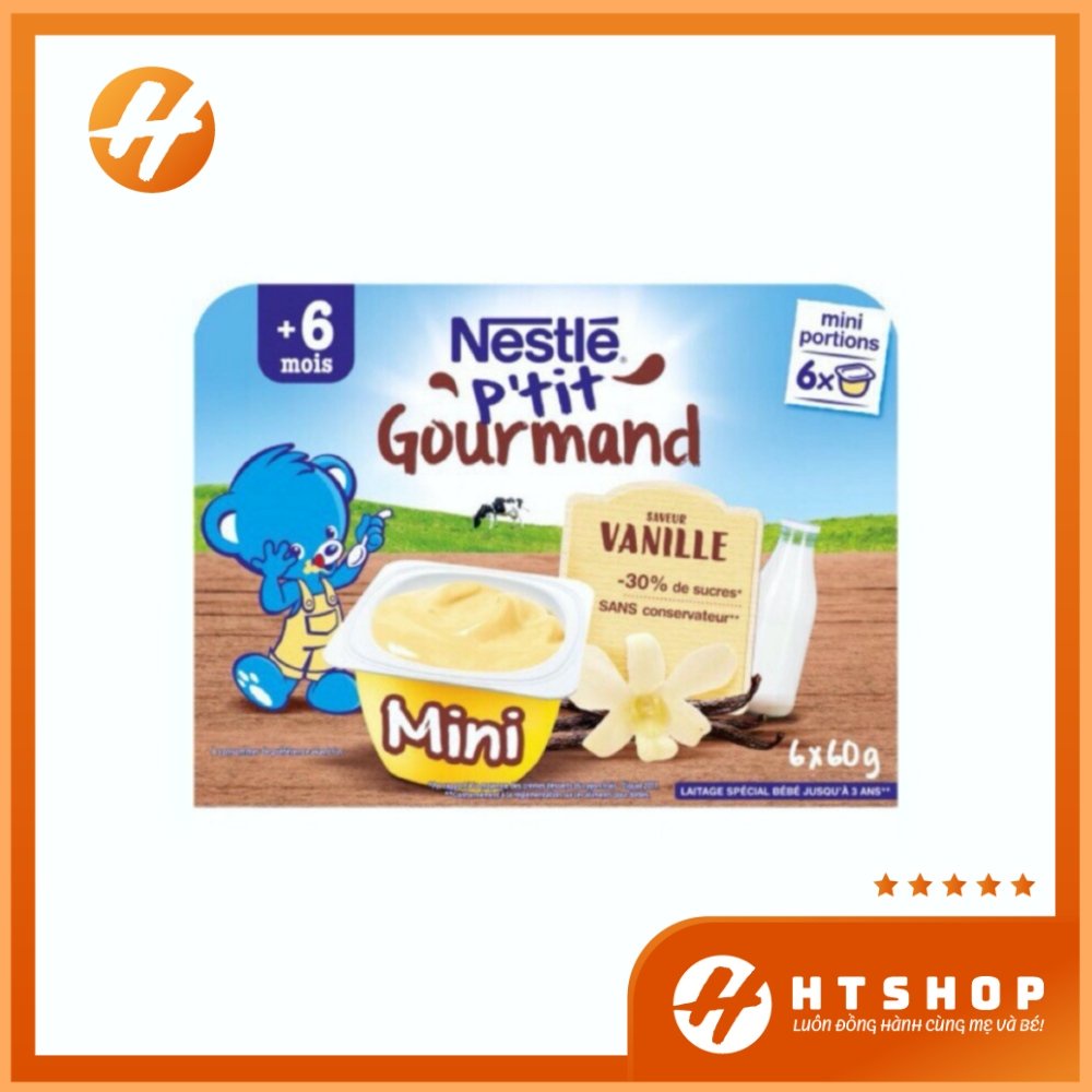 Váng Sữa Nestle Pháp Vị Vani  Thơm Ngon Bổ Dưỡng Cho Bé Từ 6 Tháng Vỉ 6 Hộp x 60Gram