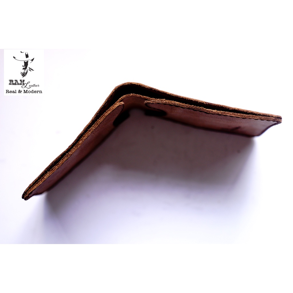 Ví nam da bò RAM Leather Simple Da Bò Vân Hạt Sáng