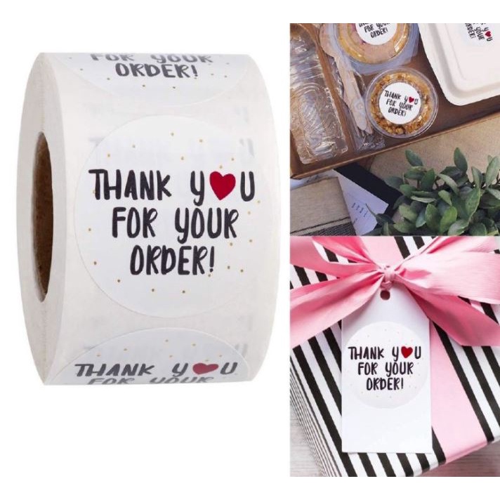 Sticker Thank You - Cuộn băng keo tape cám ơn 500cái x 2.5cm