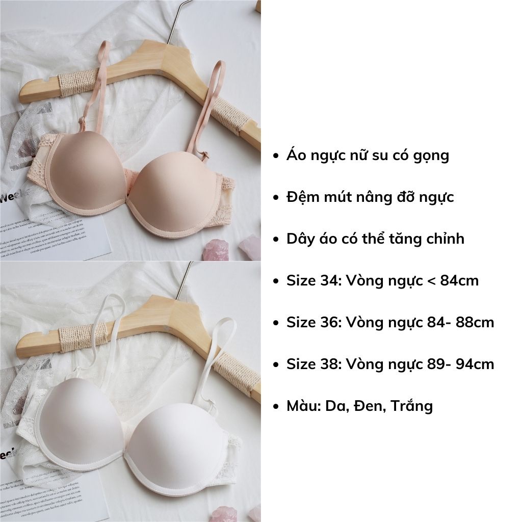 Áo ngực nữ có gọng đúc su cao cấp, Áo lót không dây đệm mút nâng ngực sexy quyến rũ DEVARI A2211