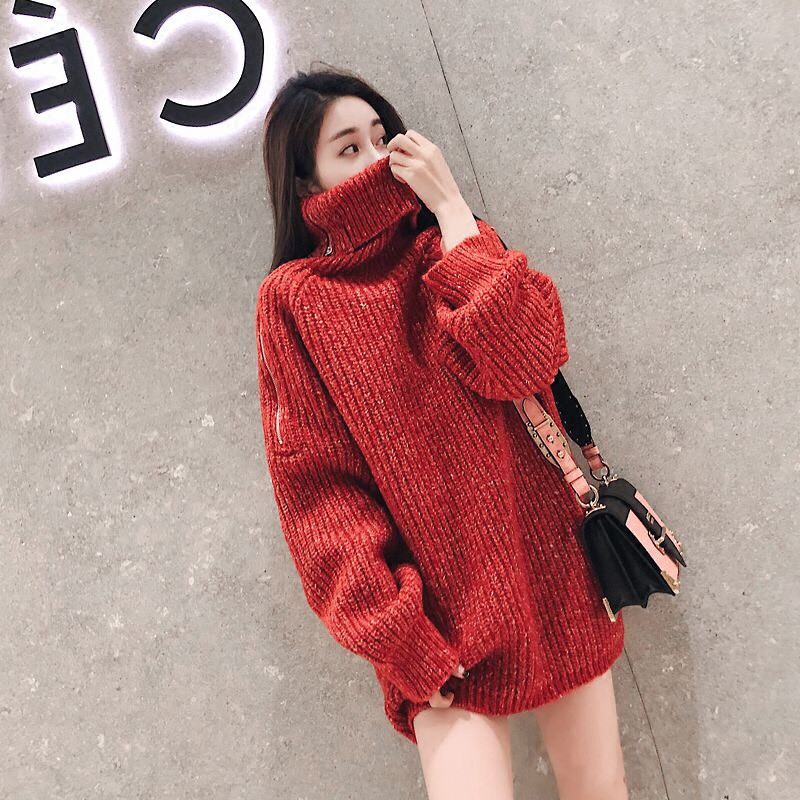 Áo len cổ lọ Ulzzang có khoá kéo mở cổ kiểu phong cách hàn xẻng
