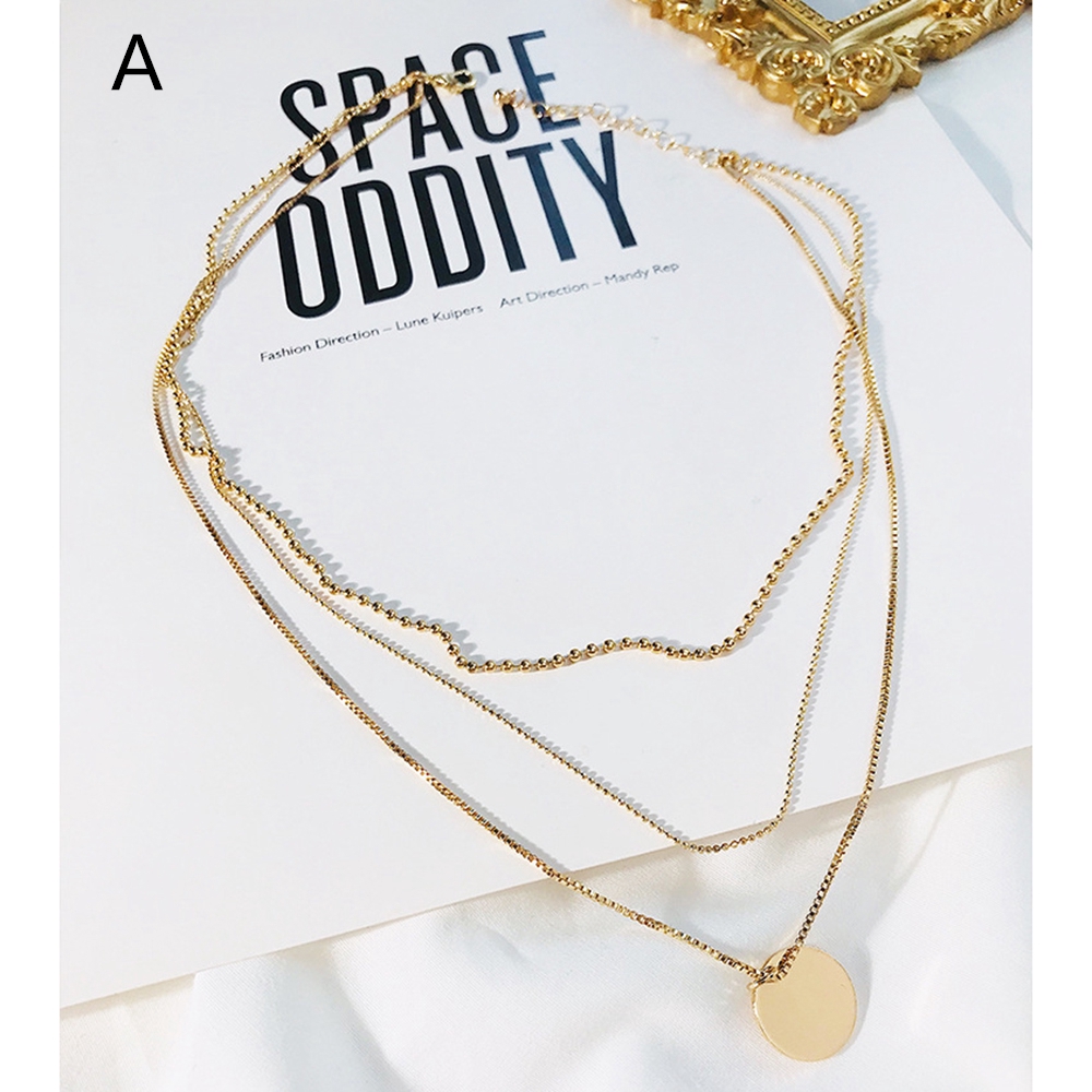 Dây chuyền vàng choker nhiều lớp dài phong cách thời trang Boho cổ điển dành cho bạn nữ