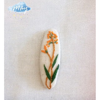 Kẹp tóc bọc vải thêu hoa handmade
