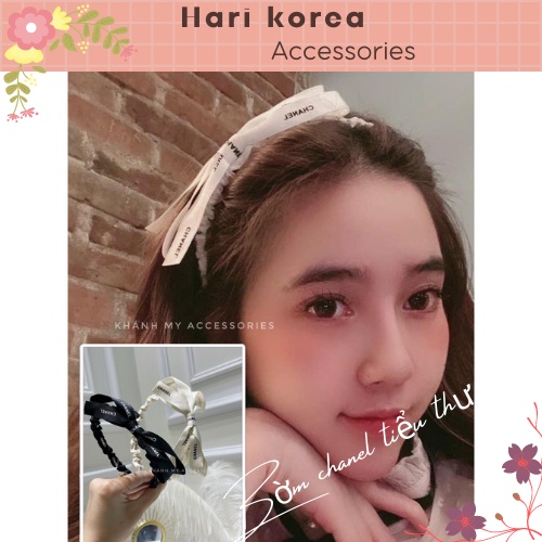 Bờm nơ tiểu thư chan€l / băng đô chan€l , phụ kiện tóc tiểu thư xinh đẹp - Hari Korea Accessories