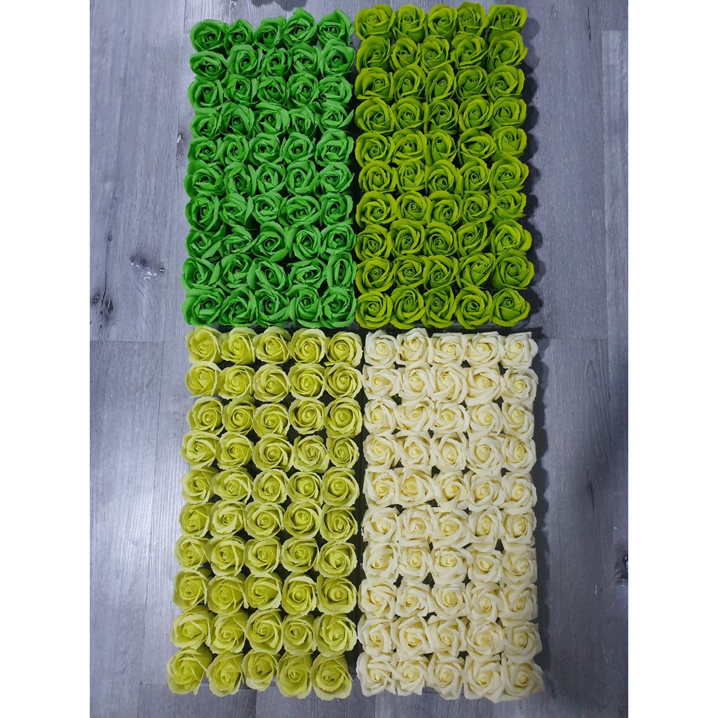 Hộp hoa hồng sáp 50 bông xanh lá