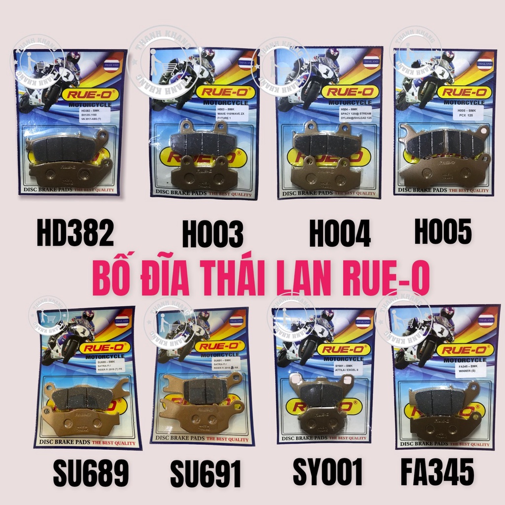 Bố thắng đĩa RUE exciter, sirius, airblade, sonic, cbr, vision, sh, winner Thái Lanbảo hành 6 tháng