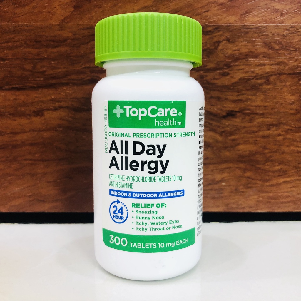 [DATE 4/2023] TopCare All Day Allergy Original Prescription Strength 10 mg 300 VIÊN ( TƯƠNG TỰ ZỶRTEC )