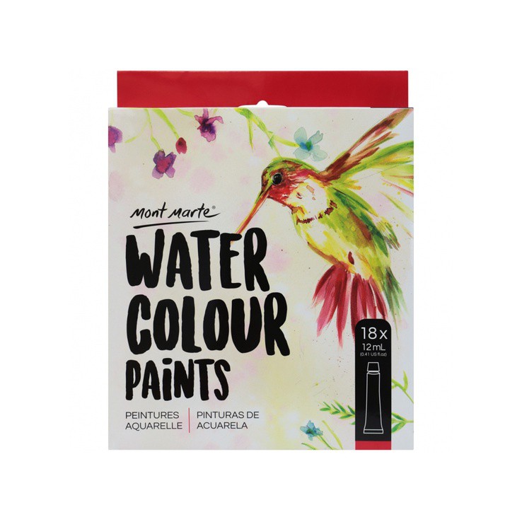 Bộ Màu Nước Mont Marte 12/18/24 Màu x 12ml - Watercolour Paints Signature - PMHS0027/PMHS0048/PMHS0049