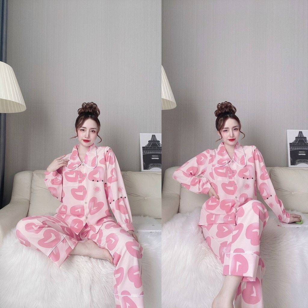 Đồ ngủ Pijama , Đồ ngủ Nữ Dễ Thương Lụa Cao Cấp mềm mịn &lt; 60Kg