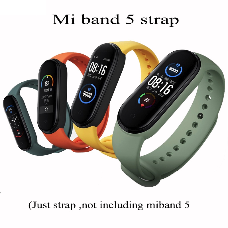 Dây Đeo Thay Thế Chất Liệu Silicone Màu Trơn Cho Xiaomi Mi Band 5