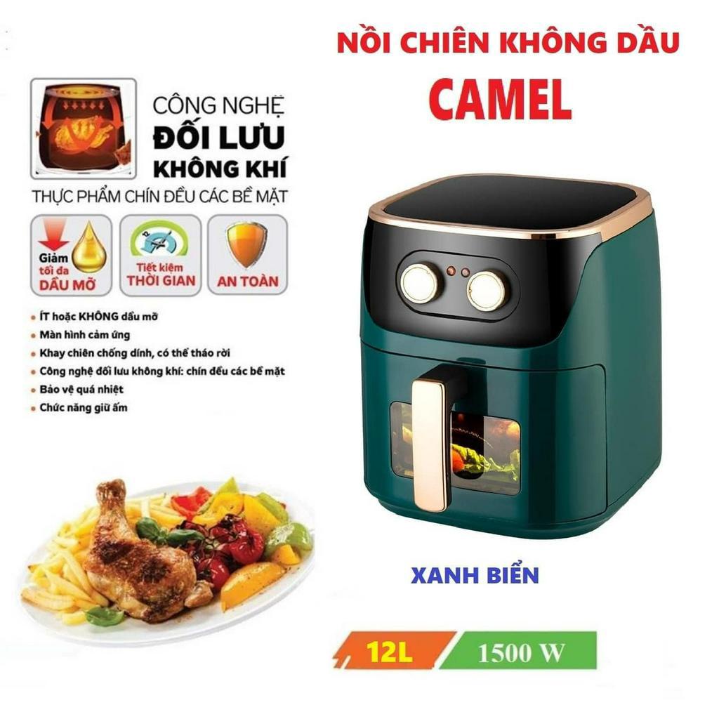 Nồi chiên không dầu camel 12l khoang kính